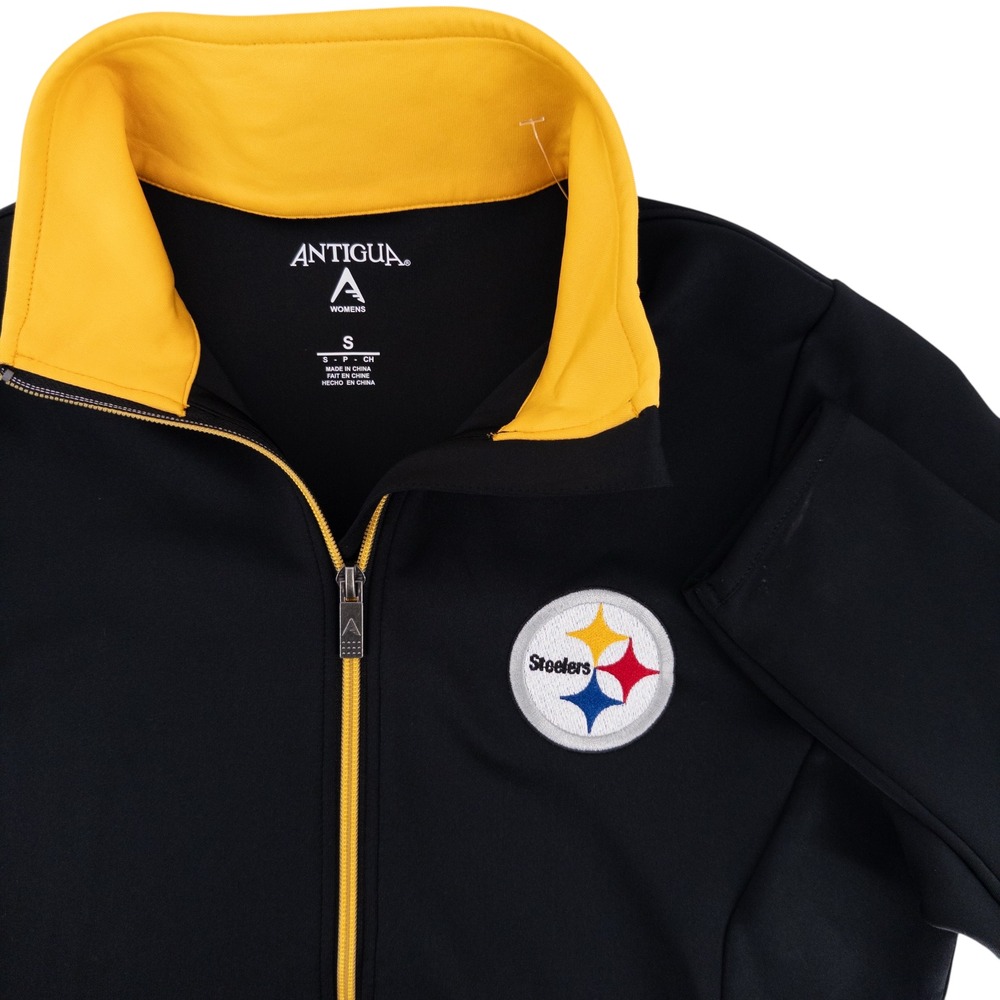 Pittsburgh Steelers Antigua Women's Small 1/4 Quarter Zip Black‎ Leader Jacket